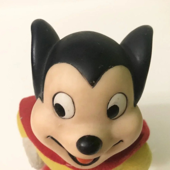 1988 Vintage Viacom Vinyl Head Mighty Mouse Plush Toy 8 Inch Tall - Picture 2 of 16